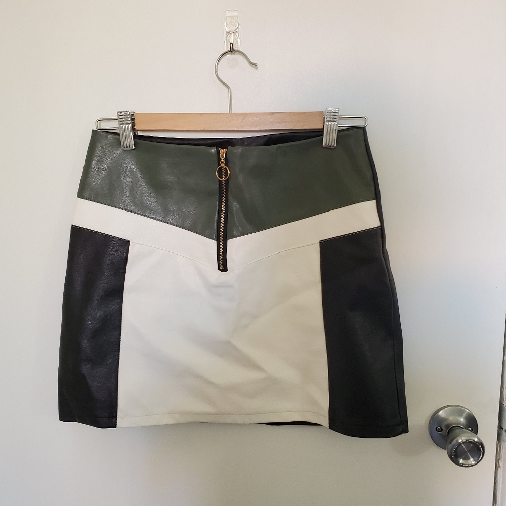 High Waist Faux Leather Skirt